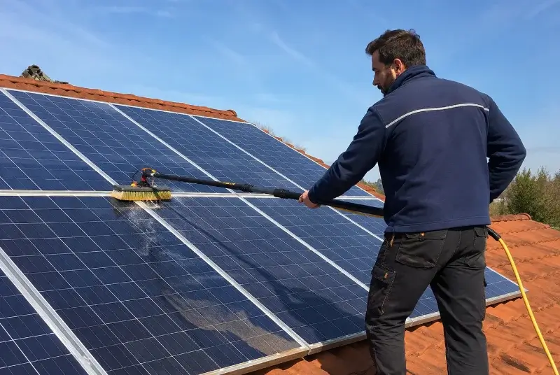 Nettoyage et entretien de panneaux solaires à Haut-de-Bosdarros